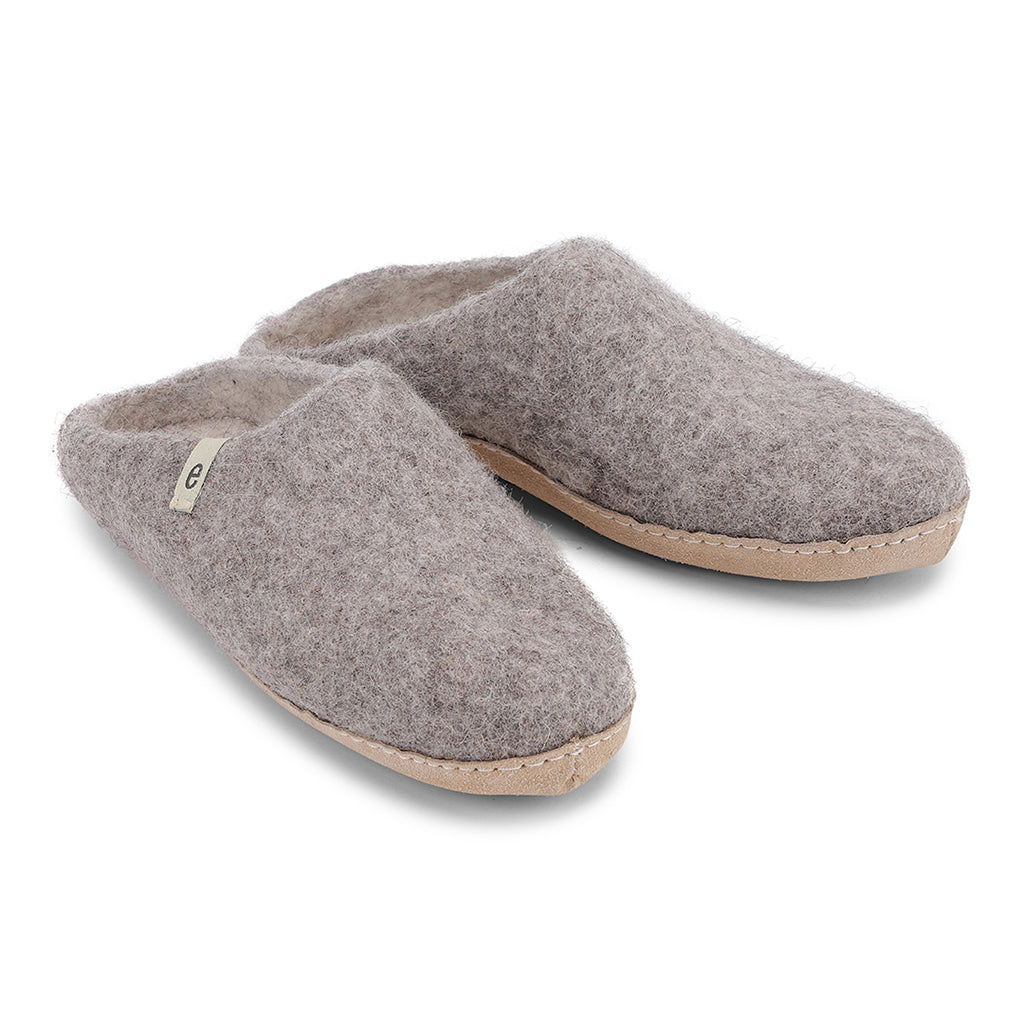 Egos Felted Wool Slippers Grey The Natural Slipper Shop