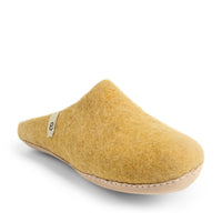 Wool Slippers Yellow Mustard Felted Mule Cosy