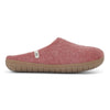 Wool Slippers Rose Rubber Sole Felted Mule Cosy