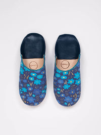 Bohemia Margot Floral Babouche Slippers - Indigo
