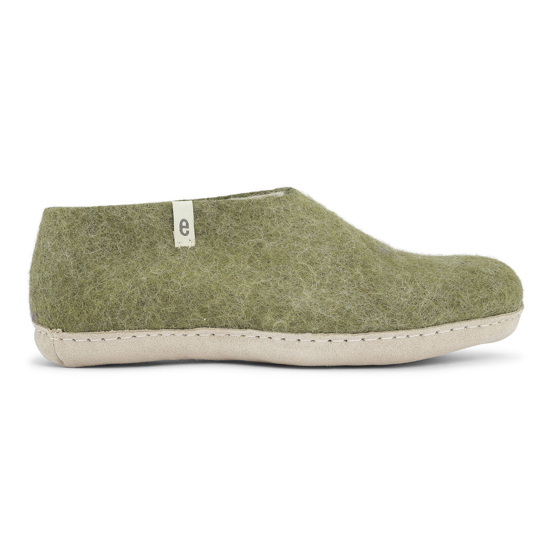 Egos Felted Wool Slipper Boots, Moss Green