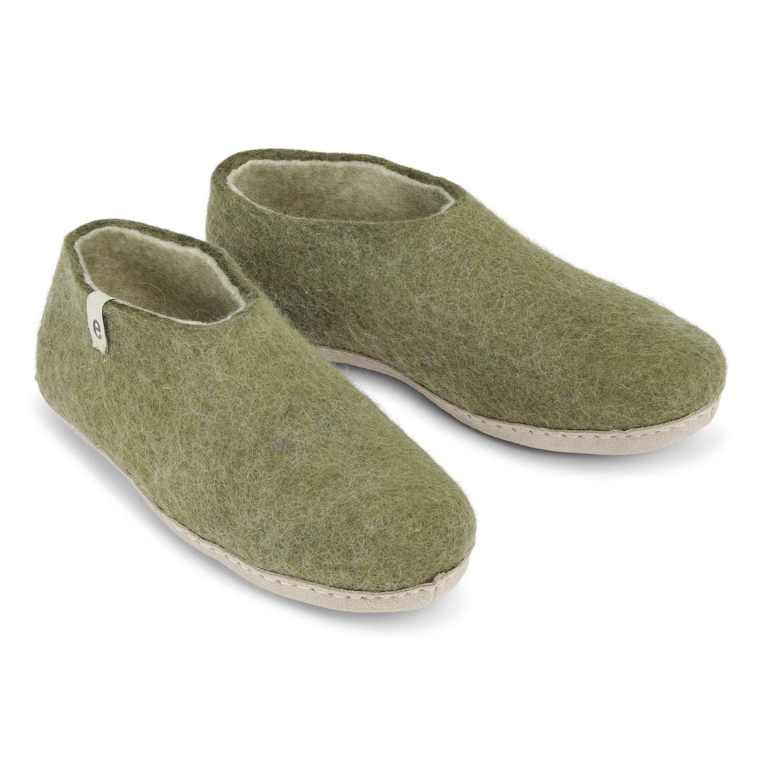Egos Felted Wool Slipper Boots, Moss Green