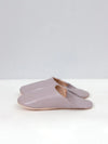 Women's Moroccan Leather Slippers in a Dusky Violet Colour