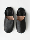Men's Moroccan Leather Slippers in Black