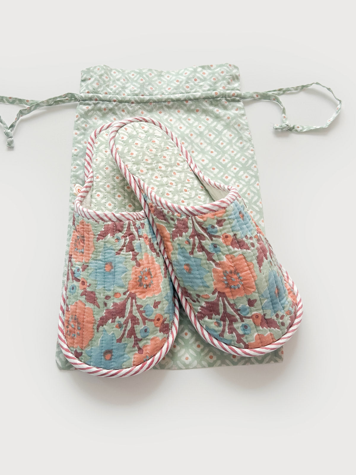 Bohemia Cotton House Slippers - Duck Egg