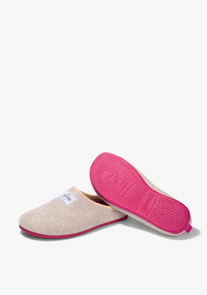 Womens Slippers Mercredy - White / Fuchsia