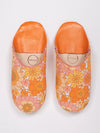 Bohemia Floral Fabric Babouche Slippers, Tangerine