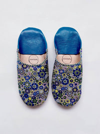 Bohemia Liberty Floral Babouche Slippers - Indigo