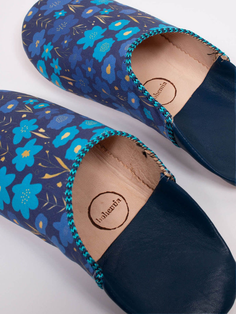 Bohemia Margot Floral Babouche Slippers - Indigo