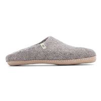 Wool Slippers Grey Felted Mule Cosy