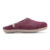 Bordeaux Red Slippers in Felted Wool Fabric in a Mule Style