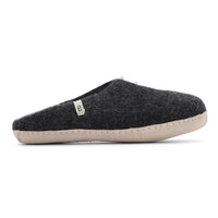 Wool Slippers Black Felted Mule Cosy