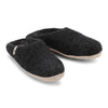 Black Slippers in Felted Wool Fabric in a Mule Style