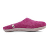 Pink and Cerise Slippers in Felted Wool Fabric in a Mule Style