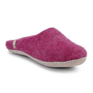 Wool Slippers Pink Cerise Felted Mule Cosy