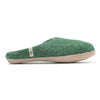 Green Slippers in Felted Wool Fabric in a Mule Style