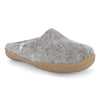 Wool Rubber Sole Slippers Grey Felted Mule Cosy