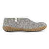 Wool Slipper Boots Grey Rubber Sole Slipper Shoes