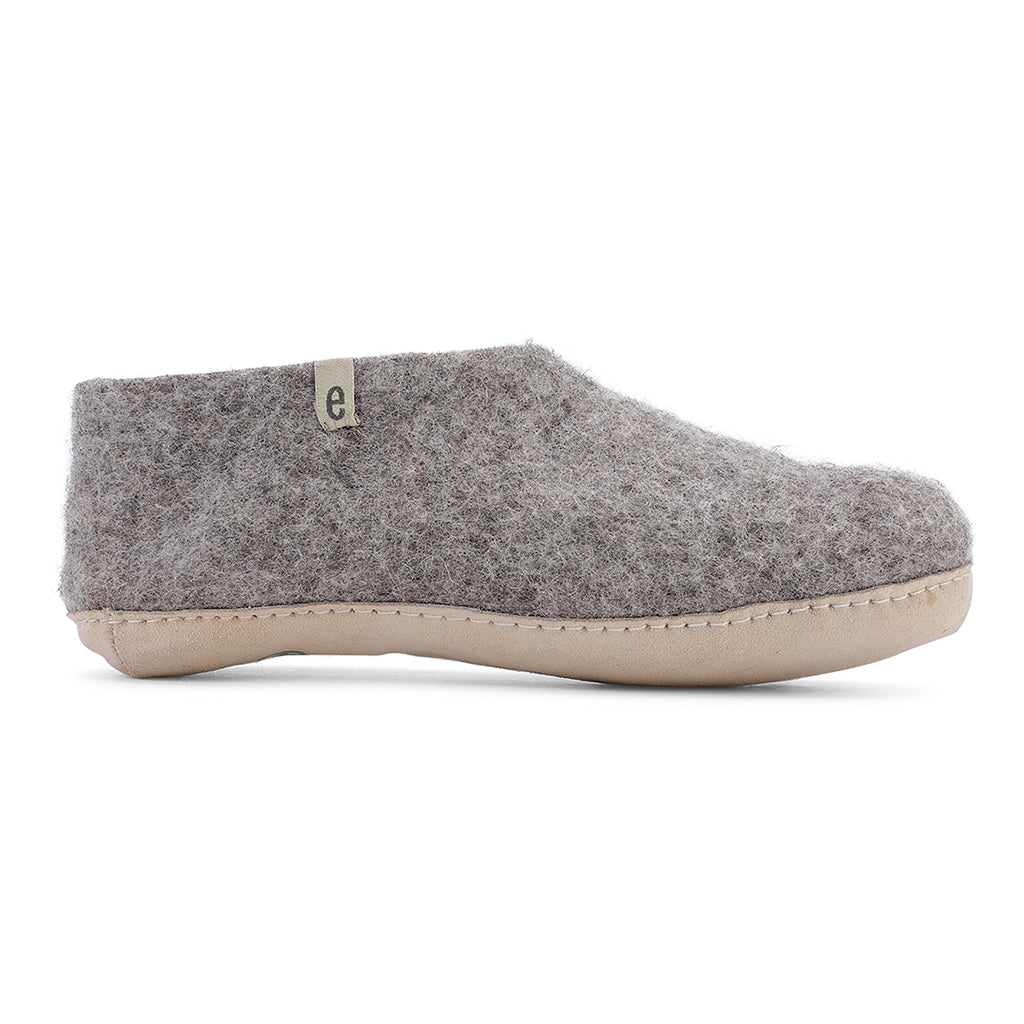 Felted Wool Slipper Boots in Grey
