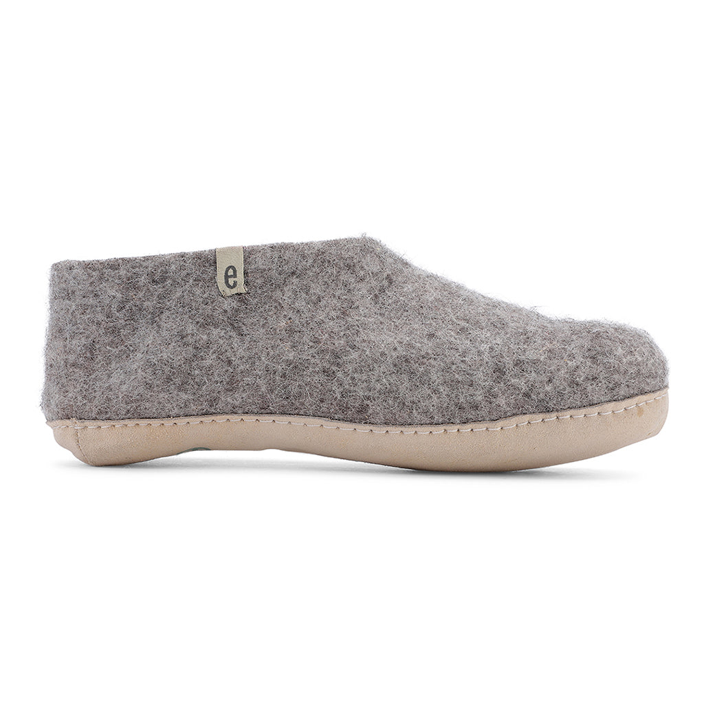 Wool Slipper Boots Grey Felted Mule Cosy