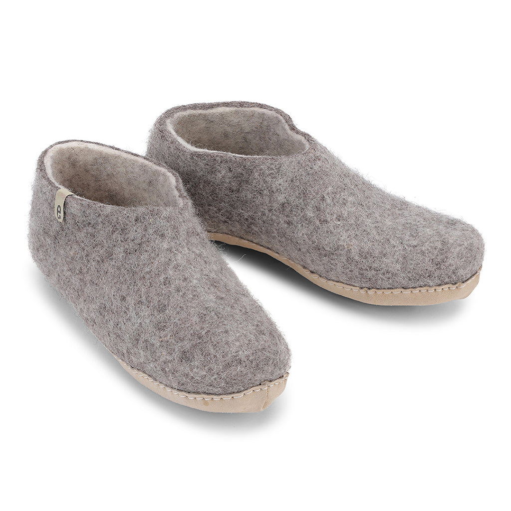 Felted Wool Slipper Boots in Grey