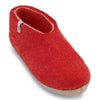 Felted Wool Slipper Boots in Red 