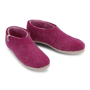 Wool Slipper Boots Pink Cerise Felted Mule Cosy