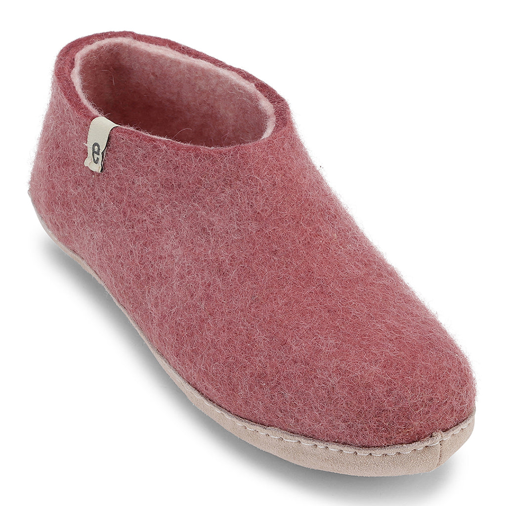 Felted Wool Slipper Boots in a Rose Pink Colour