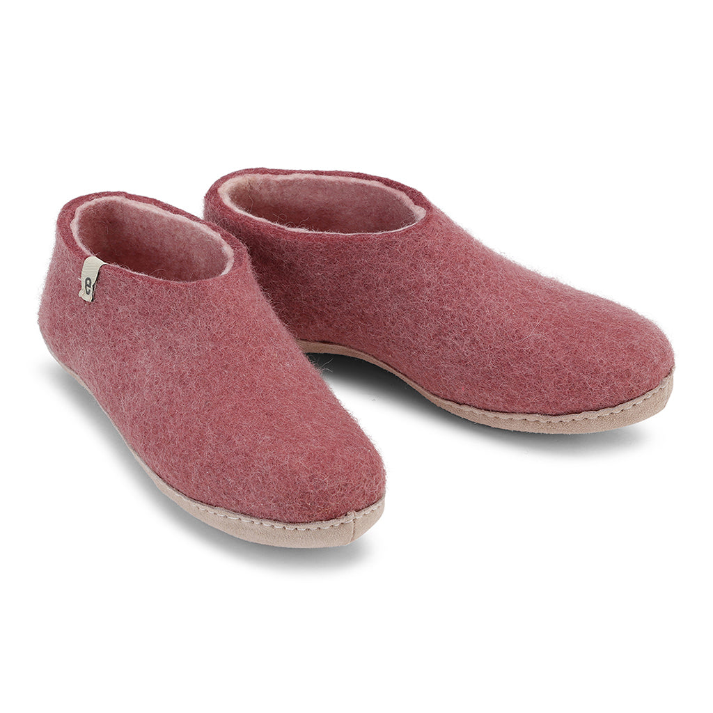 Felted Wool Slipper Boots in a Rose Pink Colour
