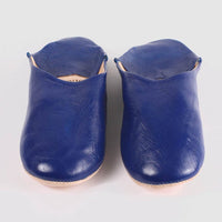 Men's Moroccan Leather Slippers in a Cobalt Blue Colour