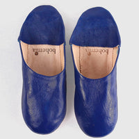 Men's Moroccan Leather Slippers in a Cobalt Blue Colour