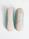 Women's Moroccan Leather Slippers in a Duck Egg Colour
