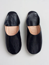 Mens Leather Babouche Slippers - Indigo