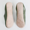 Men's Moroccan Leather Slippers in an Olive Colour