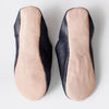 Men's Moroccan Leather Slippers in Black