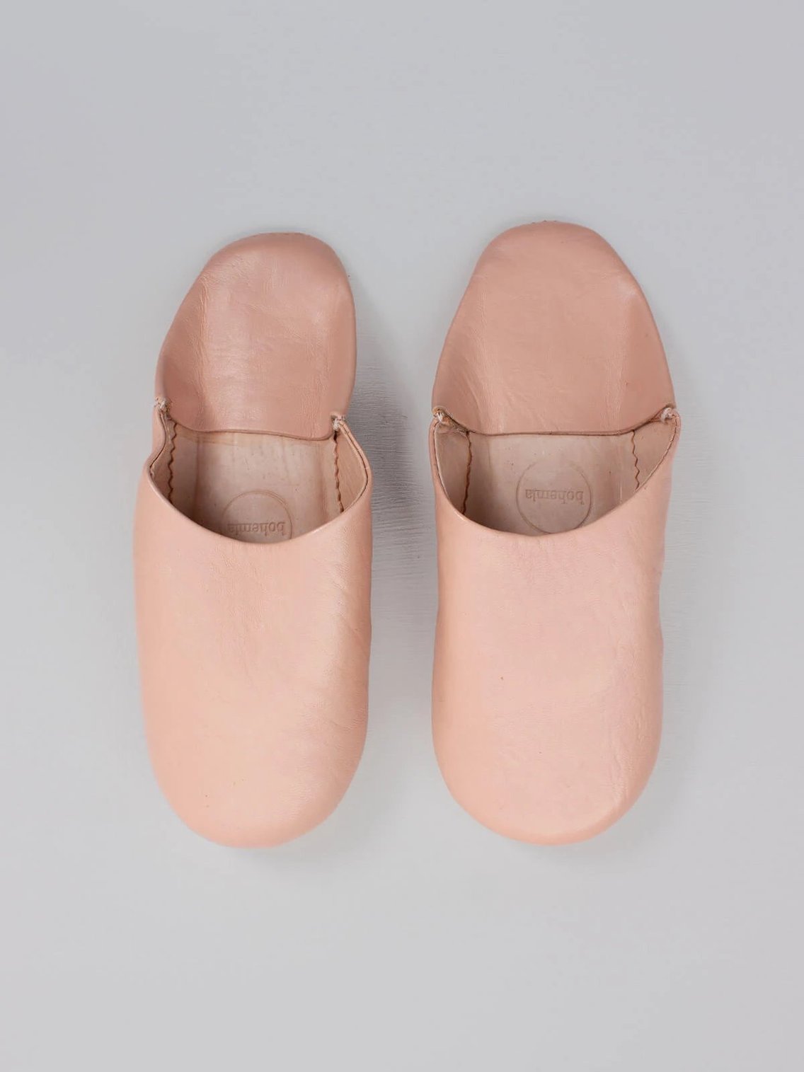 Women's Moroccan Leather Slippers in a Ballet Pink Colour