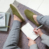 Mule Style Felted Wool Slippers in a Green Colour