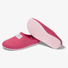 Women's Mercredy Wool Slippers with a Rubber Sole, made from Recycled Plastic Bottles, Red upper & Pink sole.
