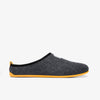 Men's Mercredy Wool Slippers with a Rubber Sole, made from Recycled Plastic Bottles, Black upper & Yellow sole.