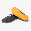 Men's Mercredy Wool Slippers with a Rubber Sole, made from Recycled Plastic Bottles, Black upper & Yellow sole.