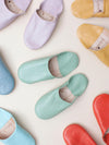 Women's Moroccan Leather Slippers in a Duck Egg Colour