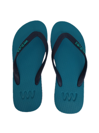 Waves Unisex Flip Flop, Turquoise & Navy