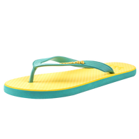 Waves Women's Flip Flop, Light Blue & Yellow